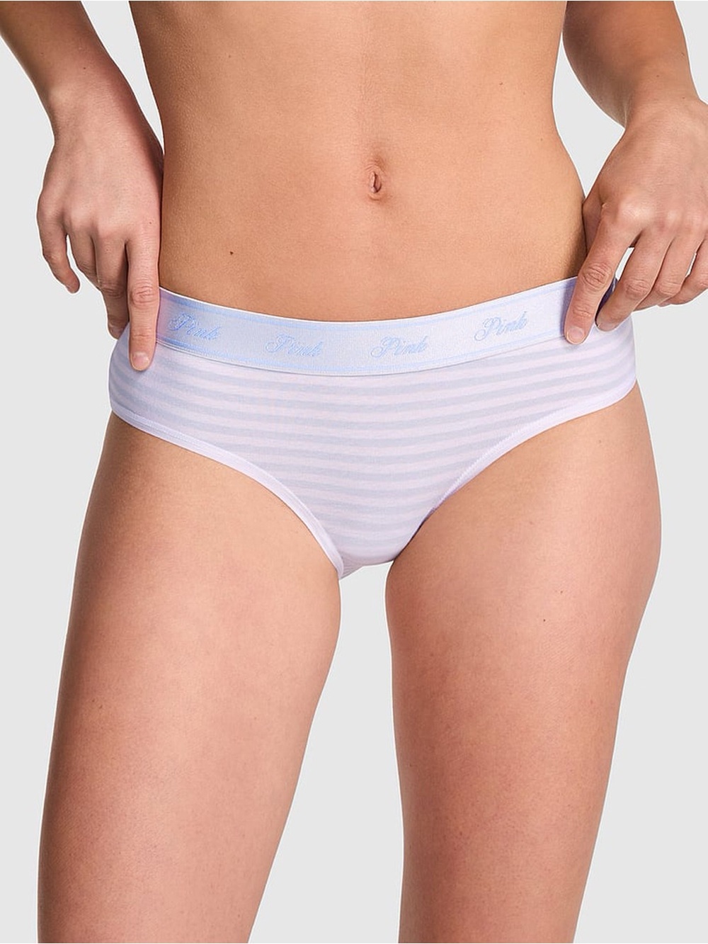 NWT PINK Victoria's Secret Logo Cotton Hiphugger Panty.